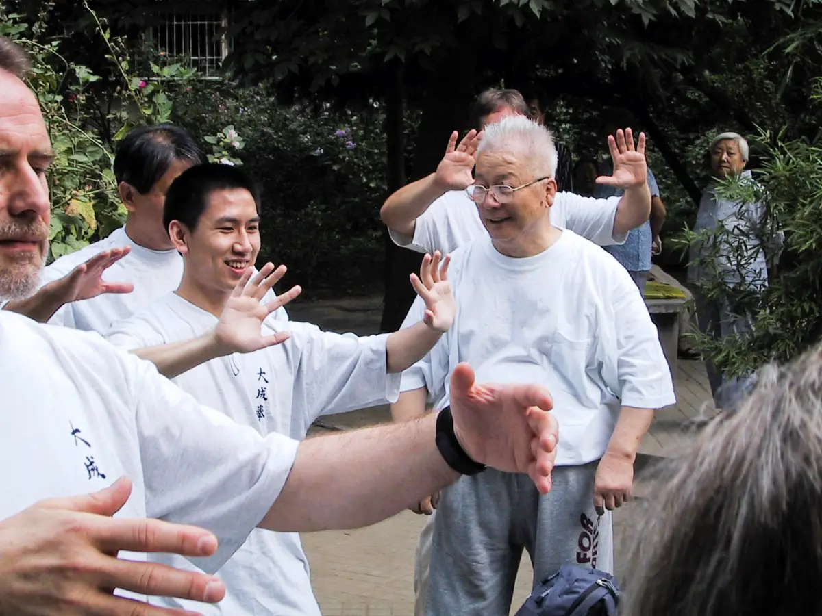 Professor Yu with Master Lam's students