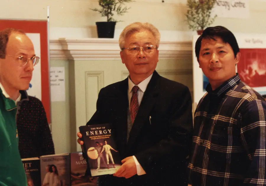 Grand Master Yu and Master Lam at a Gaia Book Fair just before the launch of The Way of Energy